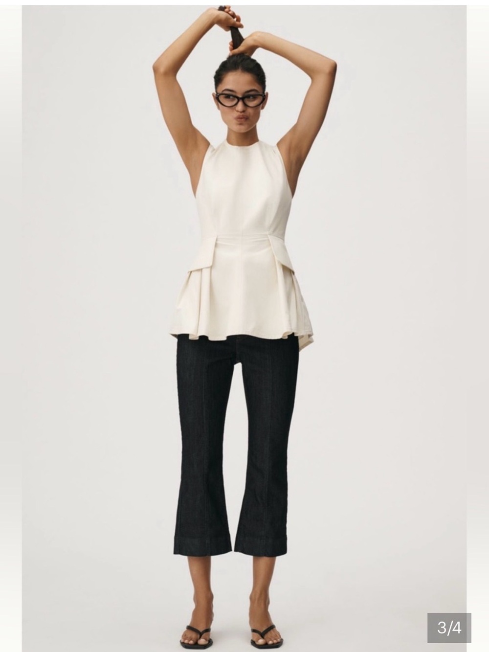 Mare Mare Sleeveless Waisted Peplum Top